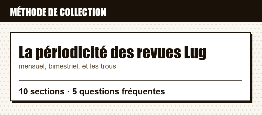 Repère de méthode : La périodicité des revues Lug, et ce que couvre l'article