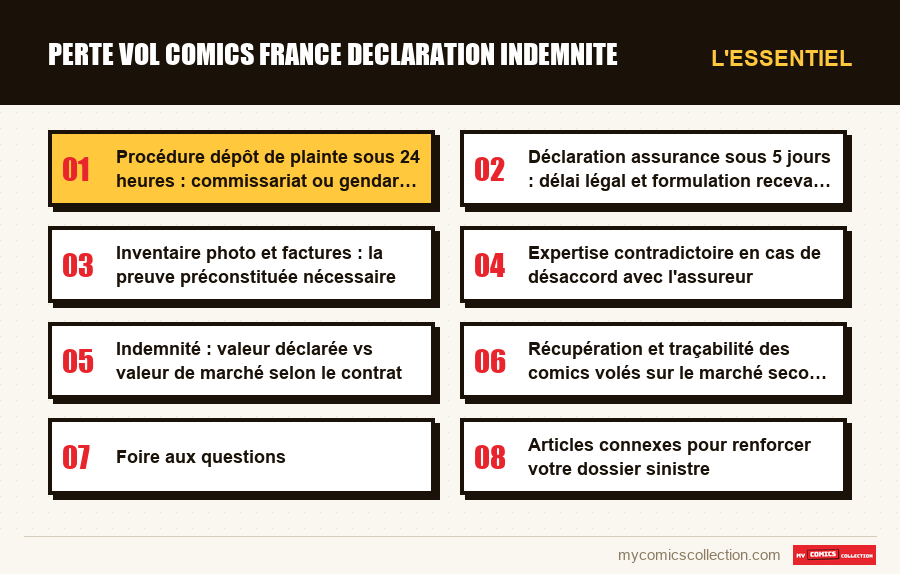L'essentiel : perte vol comics france declaration indemnite