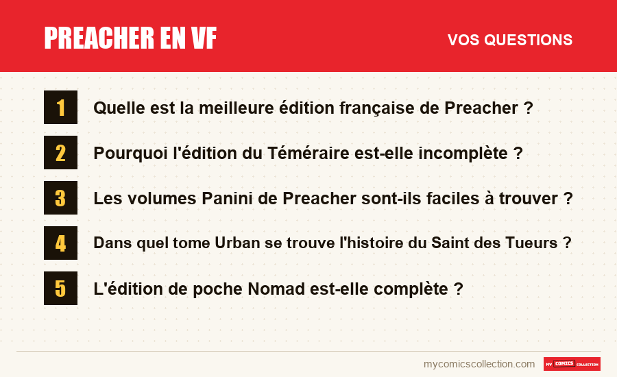 Les questions fréquentes sur Preacher en VF auxquelles répond cet article