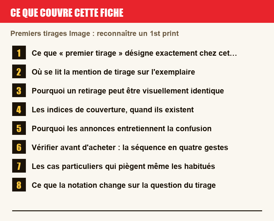 Les sections de cette fiche, de la description du numéro aux pièges à l'achat