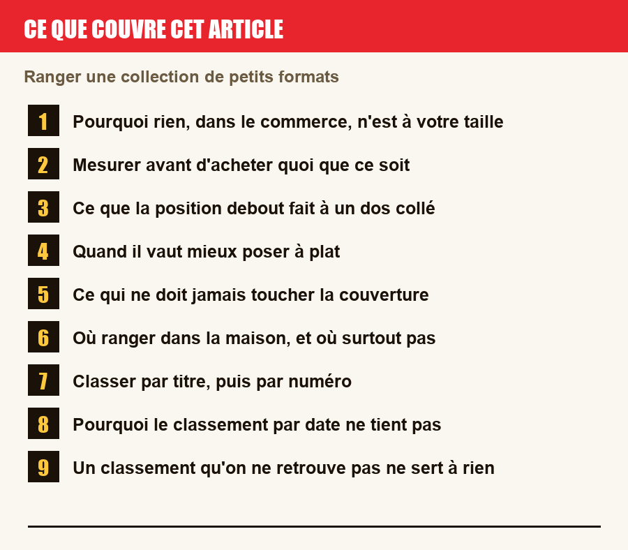 Plan de l'article section par section, de la présentation générale jusqu'aux pièges à l'achat