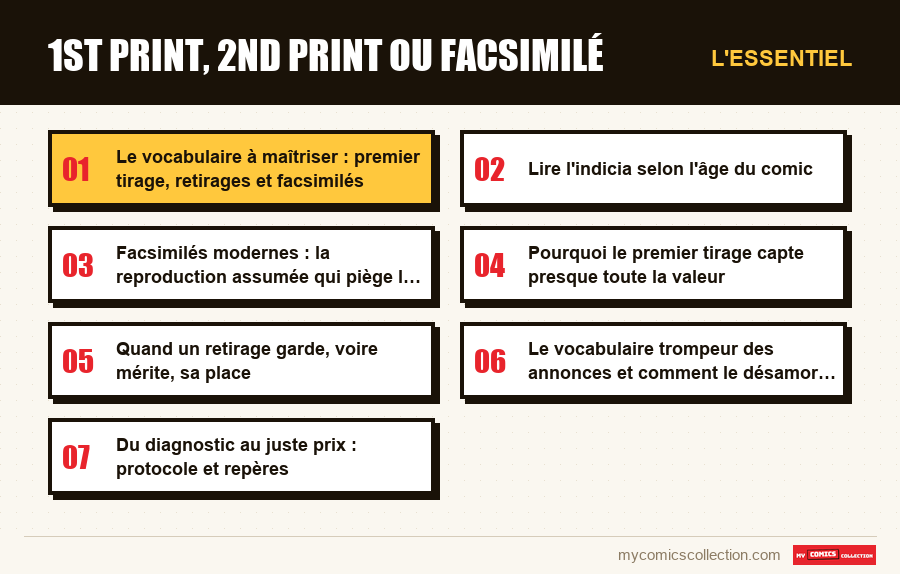 L'essentiel : 1st print, 2nd print ou facsimilé