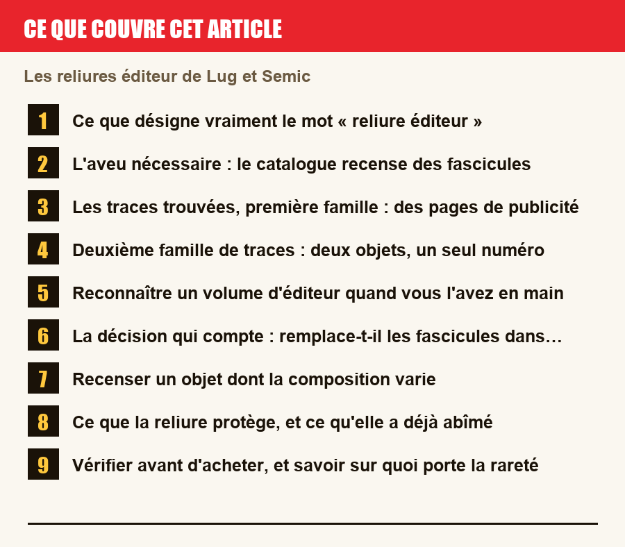 Plan de l'article section par section, de la présentation générale jusqu'aux pièges à l'achat