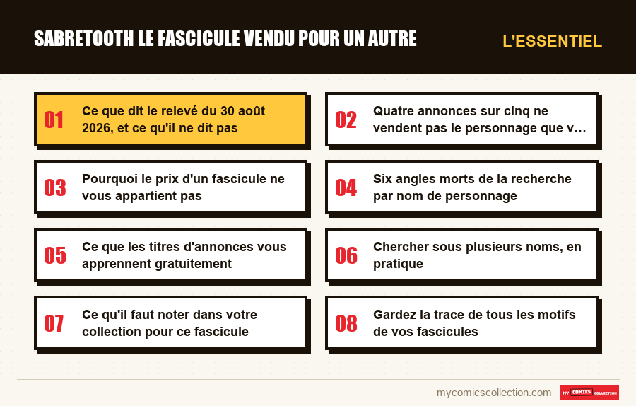 L'essentiel : sabretooth le fascicule vendu pour un autre