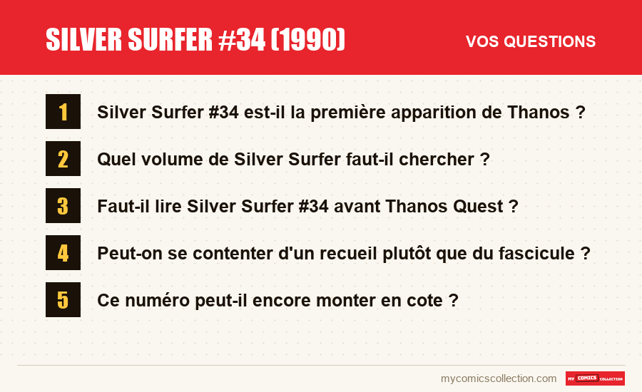 Les questions fréquentes sur Silver Surfer #34 (1990) auxquelles répond cet article