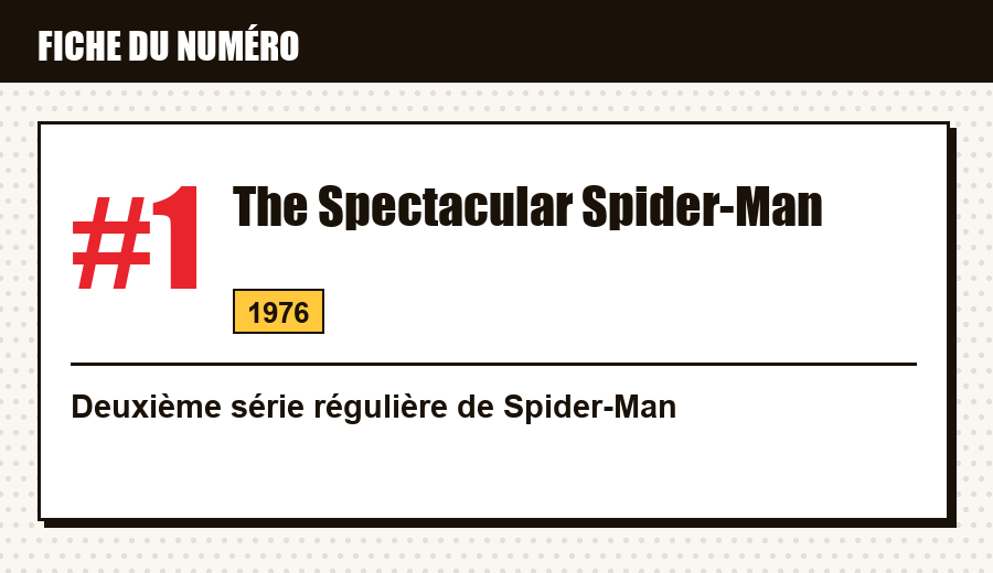 Carte d'identité : Spectacular Spider-Man #1 (1976) : la deuxième série régulière