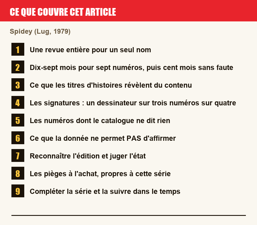 Plan de l'article section par section, de la présentation générale jusqu'aux pièges à l'achat