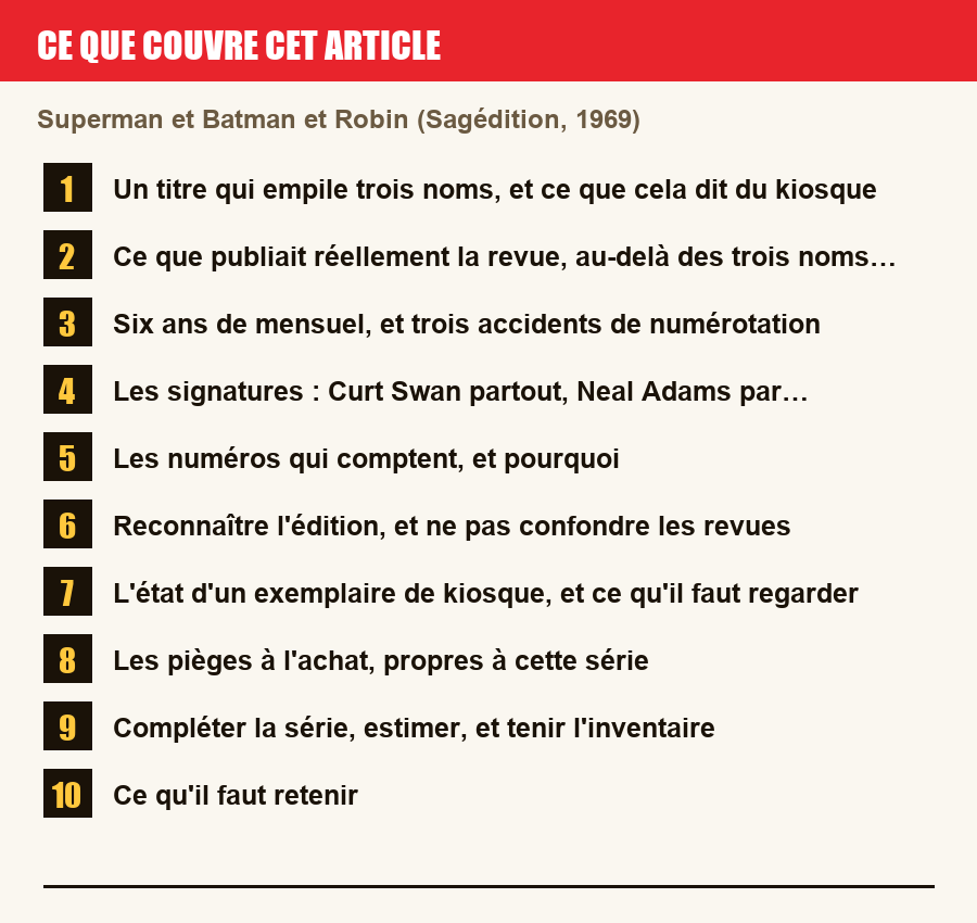 Plan de l'article section par section, de la présentation générale jusqu'aux pièges à l'achat