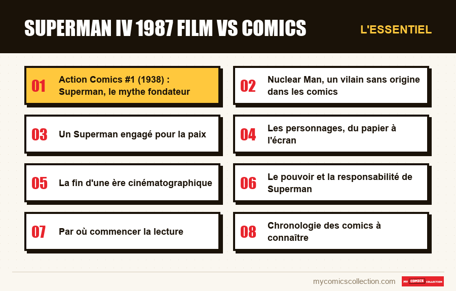 L'essentiel : superman iv 1987 film vs comics