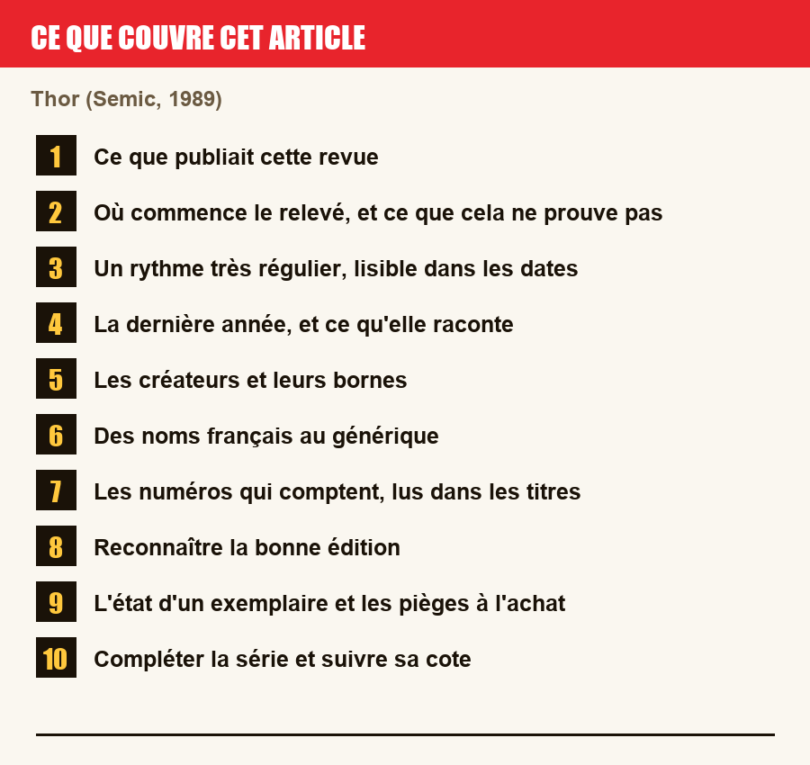 Plan de l'article section par section, de la présentation générale jusqu'aux pièges à l'achat