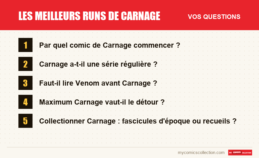 Les questions fréquentes sur Les meilleurs runs de Carnage auxquelles répond cet article