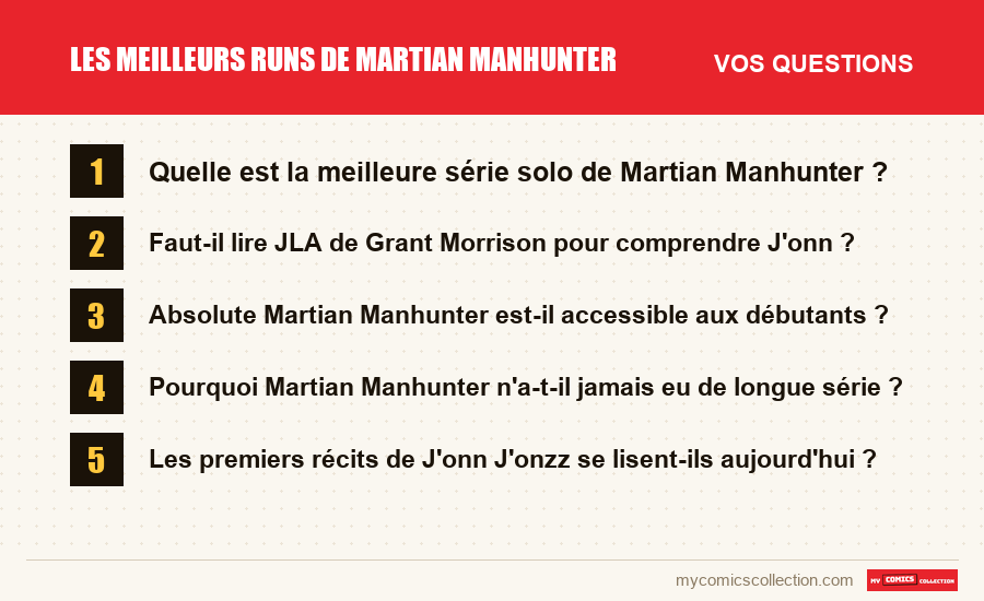 Les questions fréquentes sur Les meilleurs runs de Martian Manhunter auxquelles répond cet article
