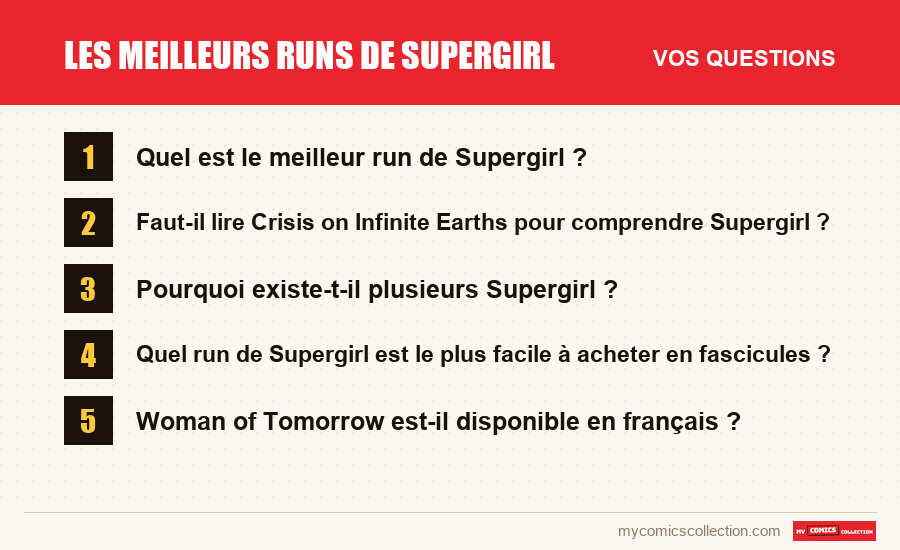 Les questions fréquentes sur Les meilleurs runs de Supergirl auxquelles répond cet article