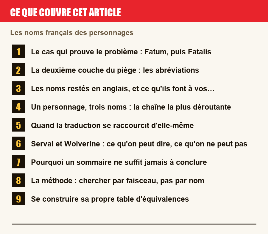 Plan de l'article section par section, de la présentation générale jusqu'aux pièges à l'achat