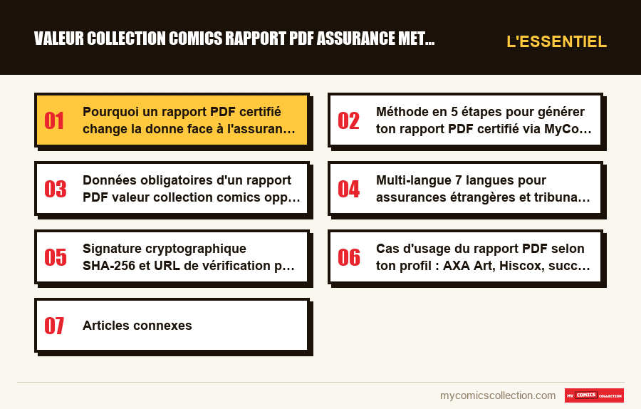 L'essentiel : valeur collection comics rapport pdf assurance methode