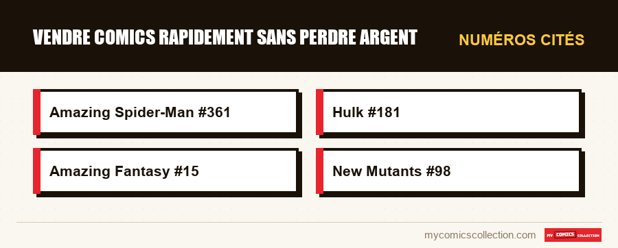 Numéros cités : vendre comics rapidement sans perdre argent