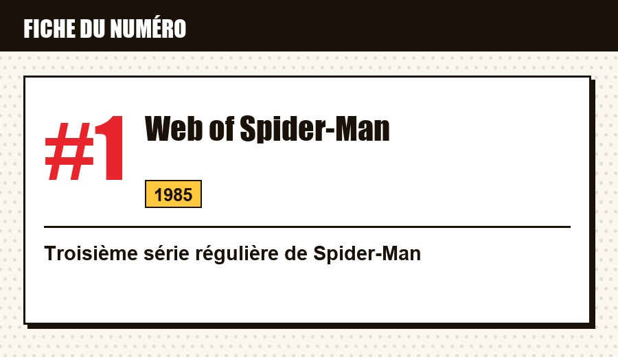 Carte d'identité : Web of Spider-Man #1 (1985) : la troisième série régulière