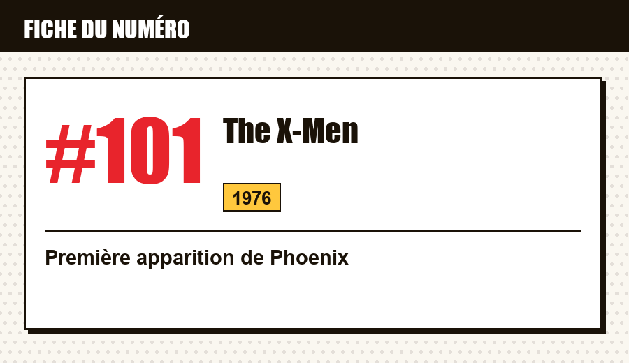 Carte d'identité : The X-Men #101 (1976) : la première apparition de Phoenix