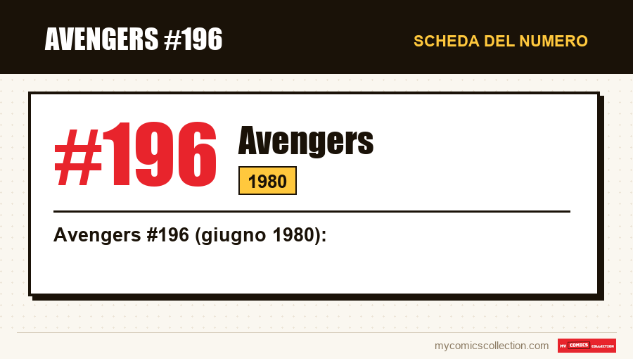 Scheda di Avengers #196: numero, anno e perché è un numero chiave
