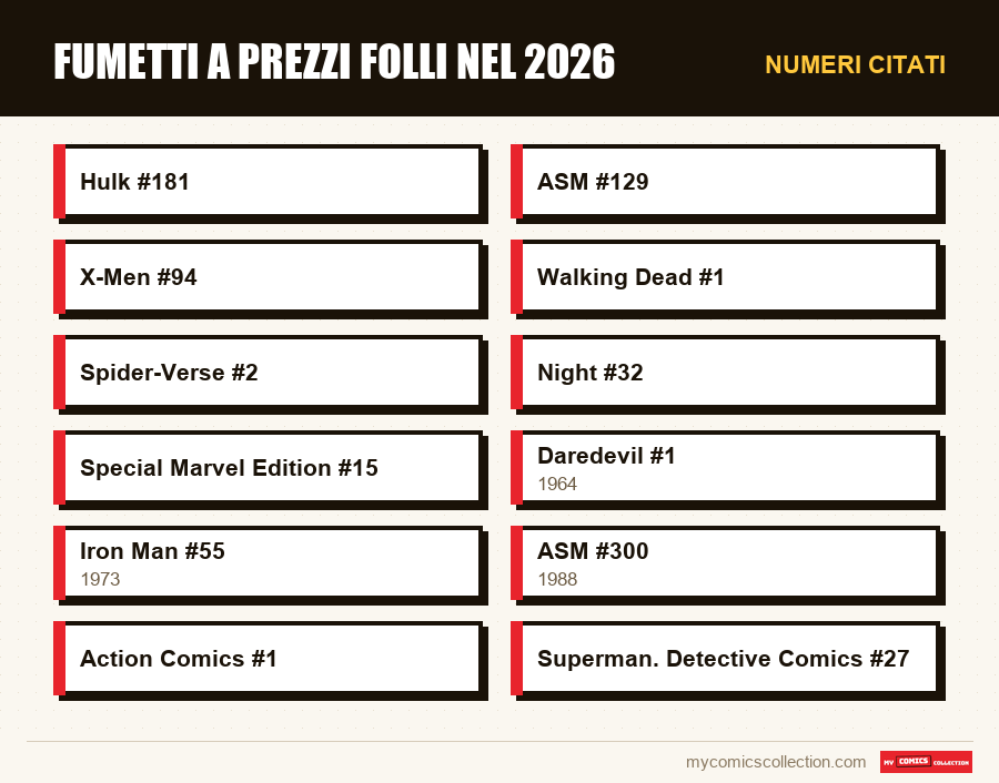 Numeri citati : Fumetti a prezzi folli nel 2026