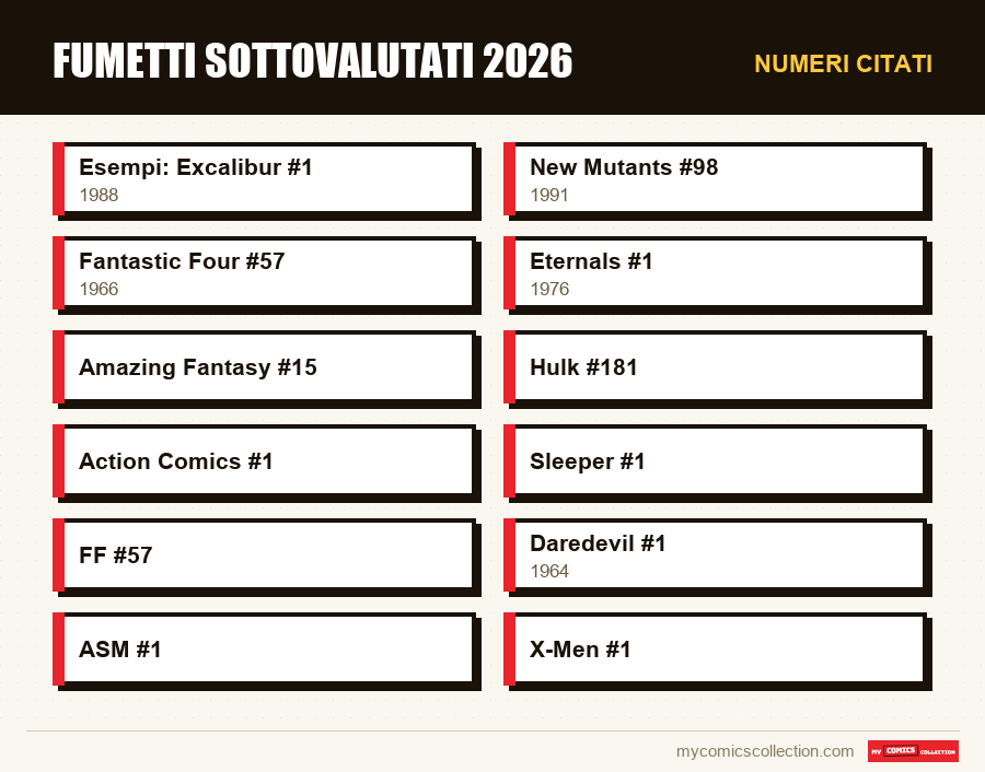 Numeri citati : Fumetti sottovalutati 2026