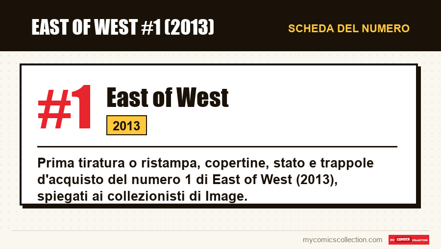Scheda di East of West #1: numero, anno e perché è un numero chiave