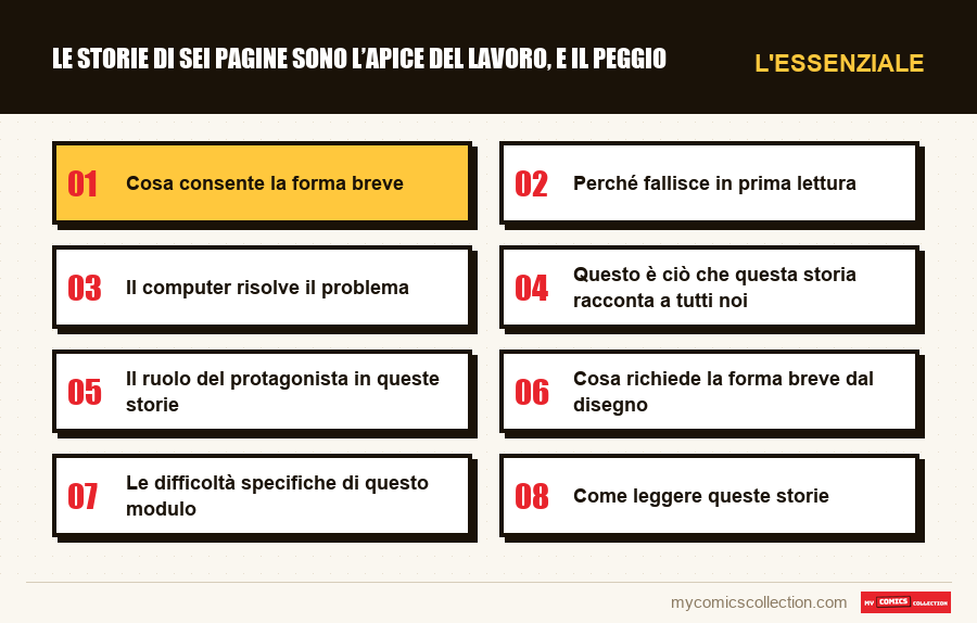 L'essenziale : Le storie di sei pagine sono l’apice del lavoro, e il peggio