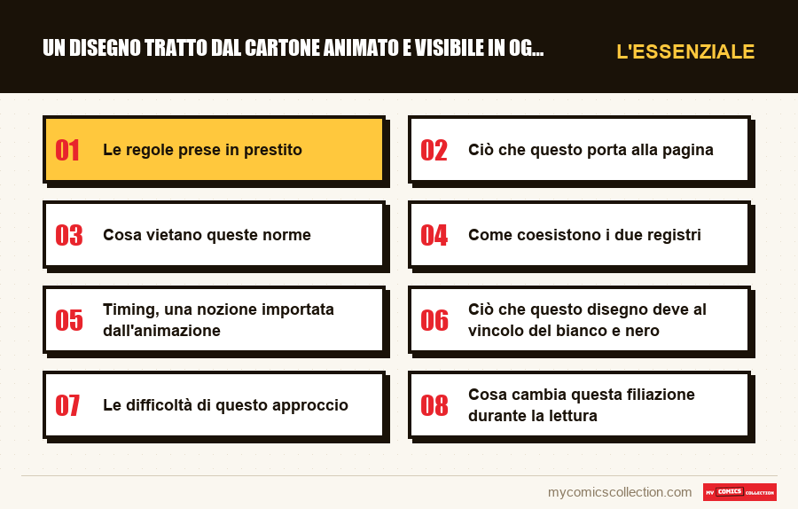 L'essenziale : Un disegno tratto dal cartone animato e visibile in ogni sca
