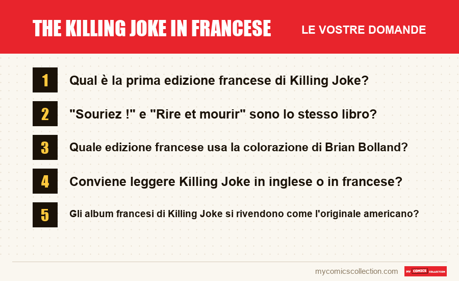 The Killing Joke in francese: le domande frequenti a cui risponde questo articolo