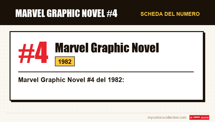 Scheda di Marvel Graphic Novel #4: numero, anno e perché è un numero chiave