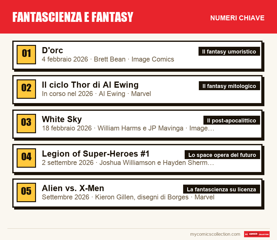 I numeri chiave di Fantascienza e fantasy per ordine di importanza