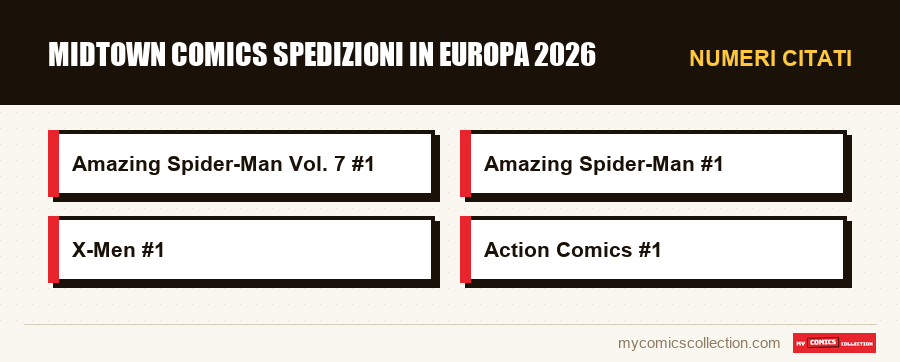 Numeri citati : Midtown Comics spedizioni in Europa 2026
