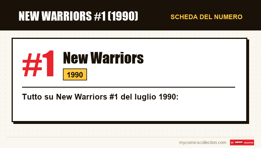 Scheda di New Warriors #1: numero, anno e perché è un numero chiave