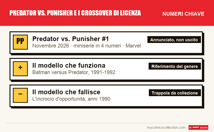 I numeri chiave di Predator vs. Punisher e i crossover di licenza per ordine di importanza