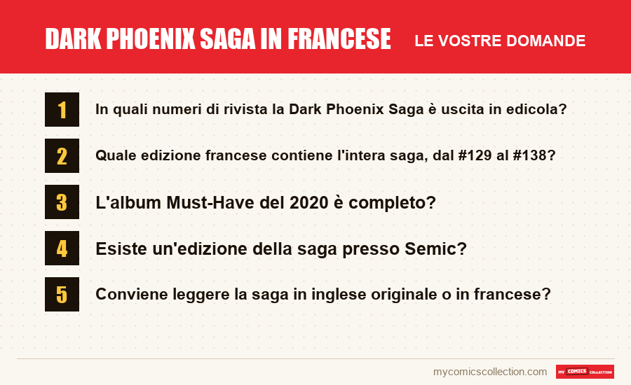 Dark Phoenix Saga in francese: le domande frequenti a cui risponde questo articolo