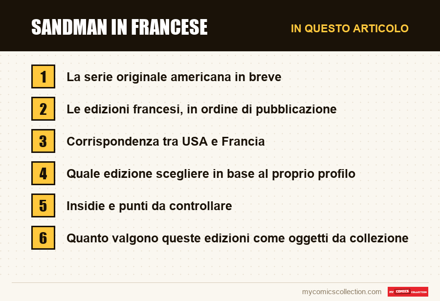 Sandman in francese: le sezioni di questo articolo, in ordine di lettura