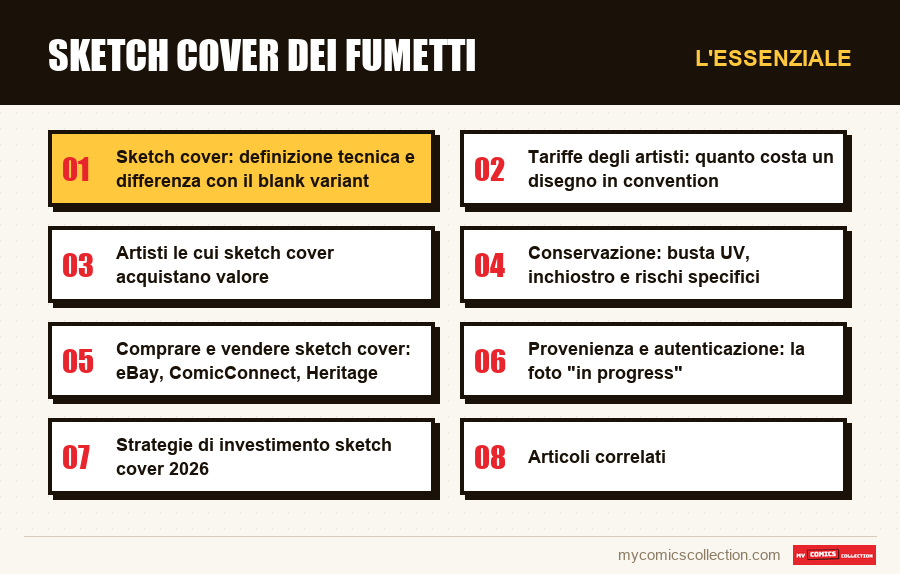 L'essenziale : Sketch cover dei fumetti