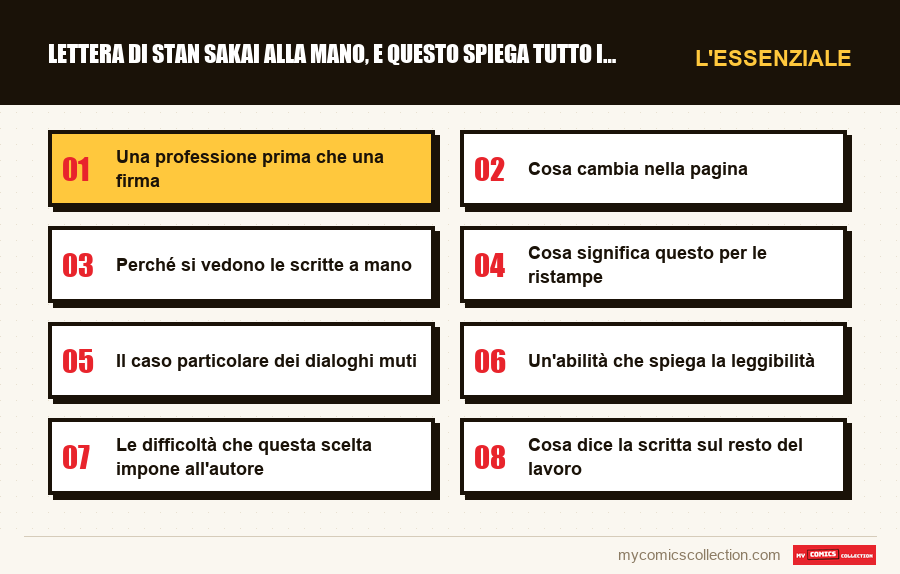 L'essenziale : Lettera di Stan Sakai alla mano, e questo spiega tutto il re