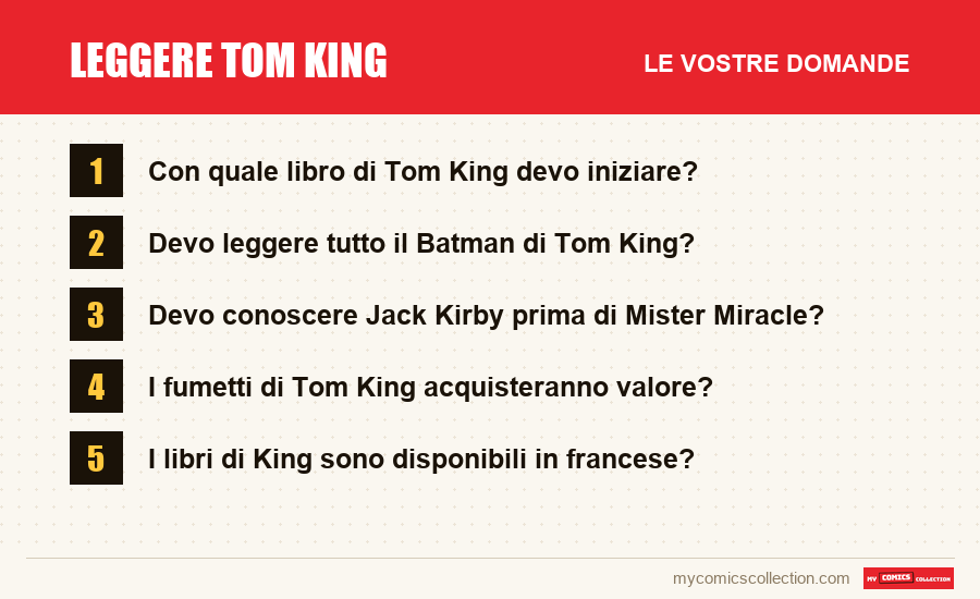 Leggere Tom King: le domande frequenti a cui risponde questo articolo