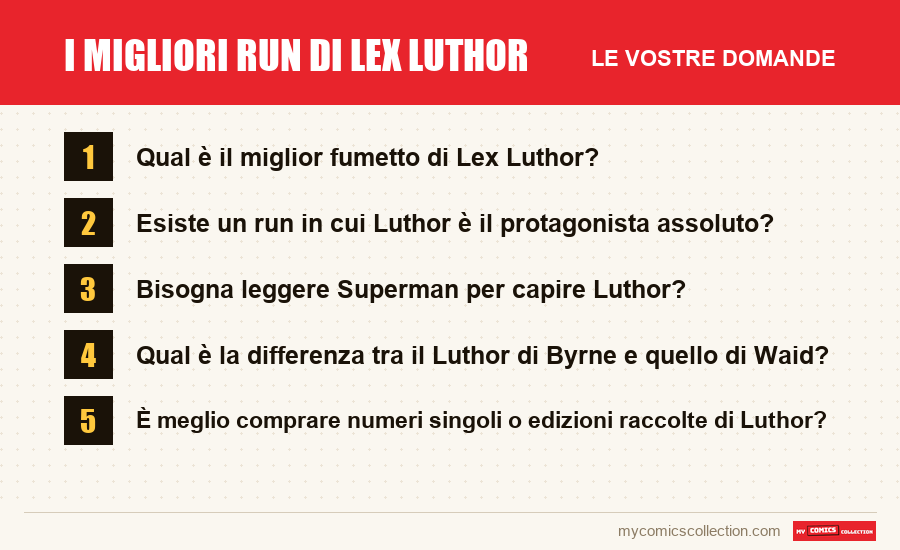 I migliori run di Lex Luthor: le domande frequenti a cui risponde questo articolo