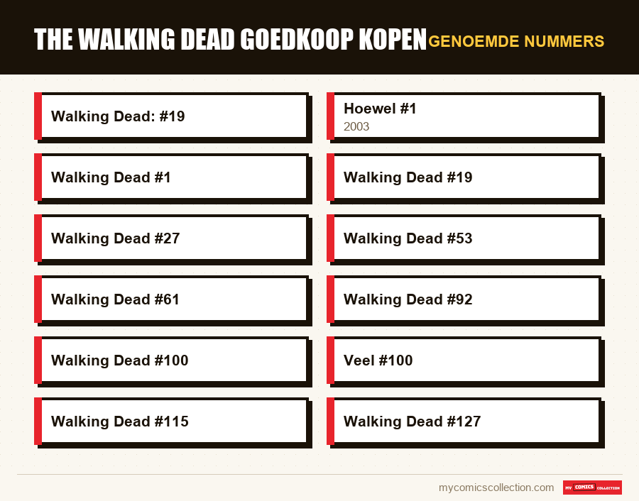 Genoemde nummers : The Walking Dead goedkoop kopen
