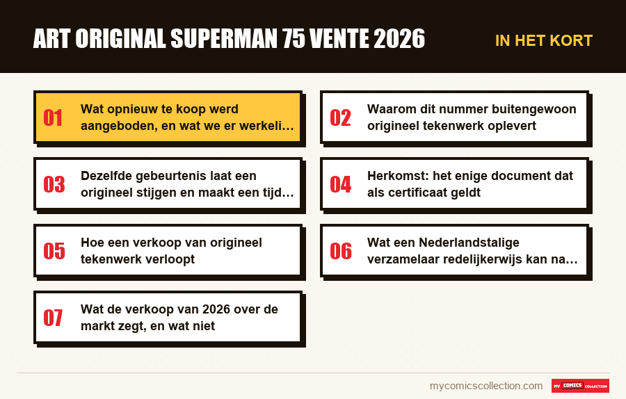 In het kort : art original superman 75 vente 2026