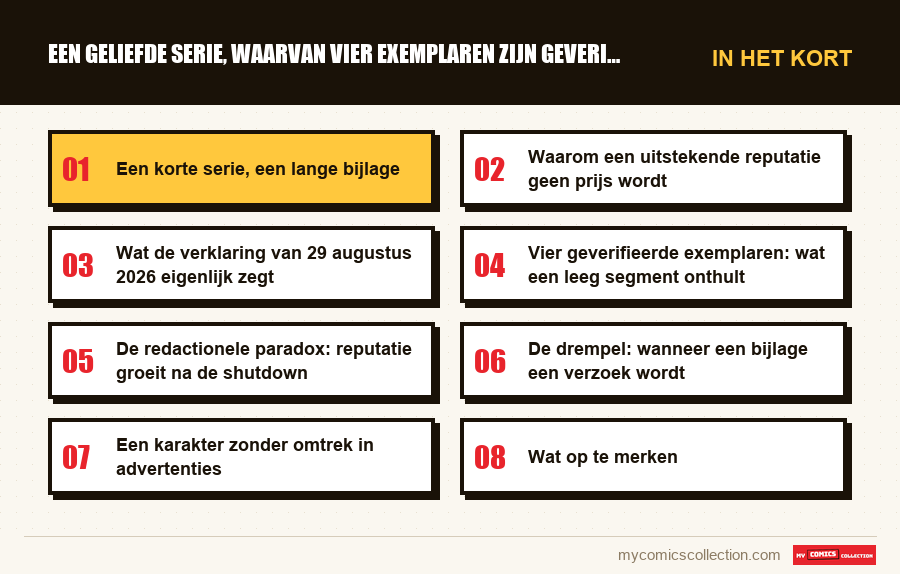 In het kort : Een geliefde serie, waarvan vier exemplaren zijn geverifieer