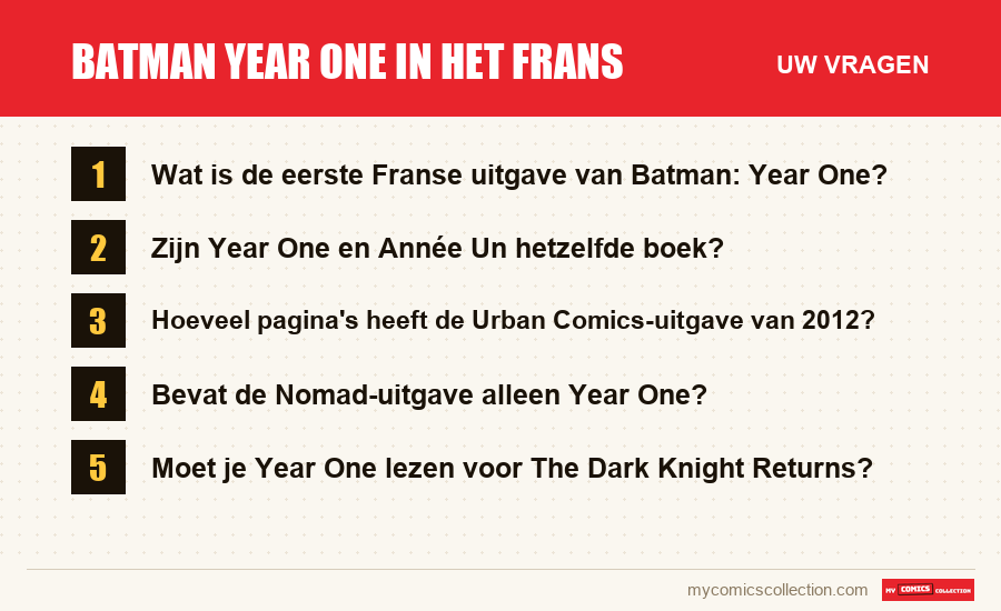 Batman Year One in het Frans: de veelgestelde vragen die dit artikel beantwoordt