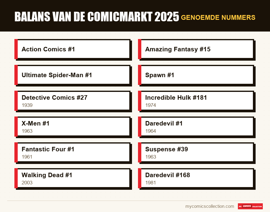 Genoemde nummers : Balans van de comicmarkt 2025