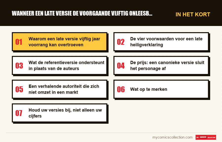 In het kort : Wanneer een late versie de voorgaande vijftig onleesbaar maa