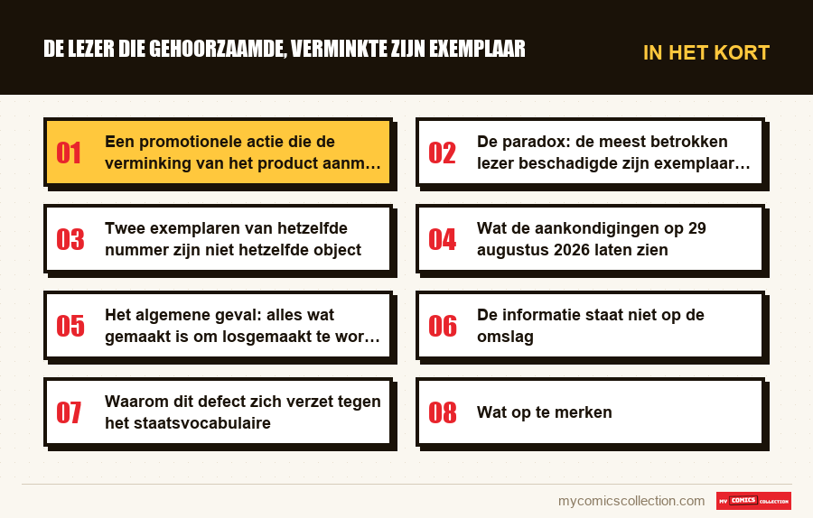 In het kort : De lezer die gehoorzaamde, verminkte zijn exemplaar