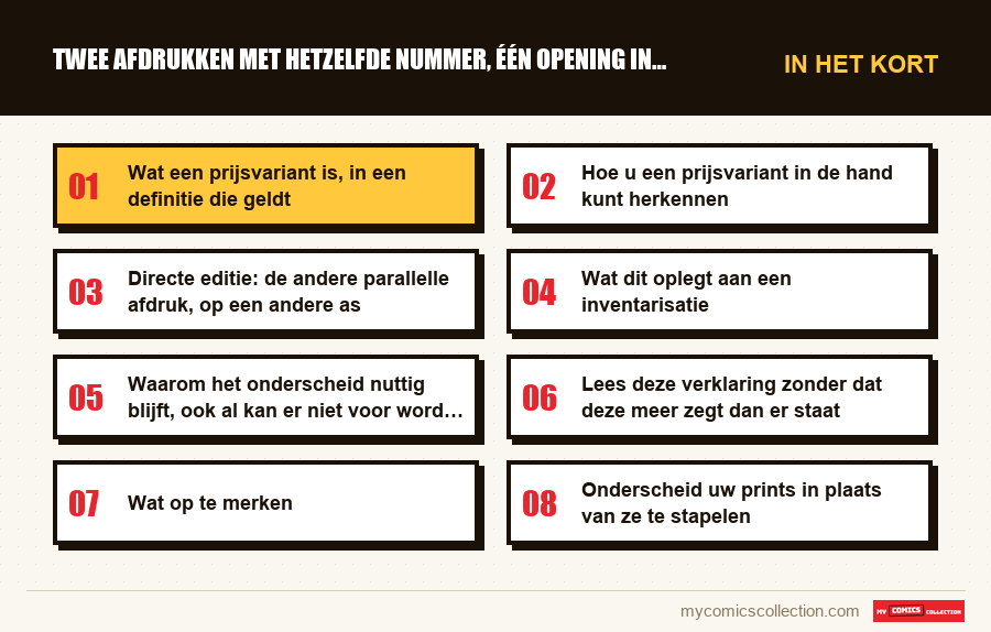 In het kort : Twee afdrukken met hetzelfde nummer, één opening in de omsla