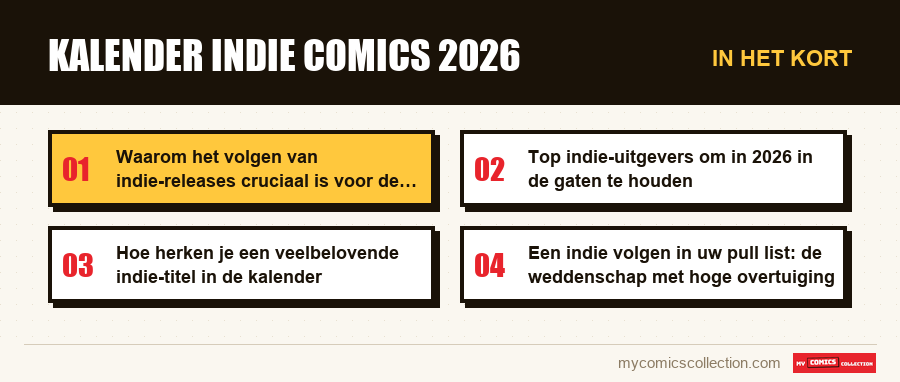 In het kort : Kalender indie comics 2026