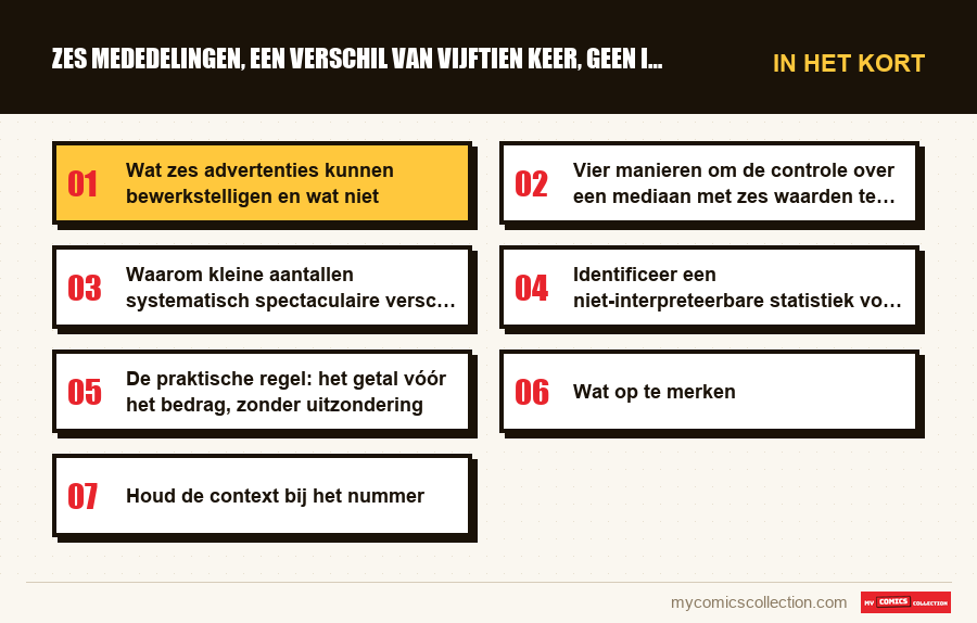 In het kort : Zes mededelingen, een verschil van vijftien keer, geen infor